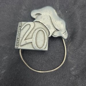 The Pampered Chef Vintage Pewter Charm Holder Pin Commemorating 20 Years